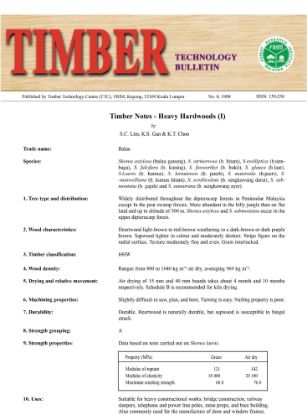 Picture of Timber Notes - Heavy Hardwoods (I)
