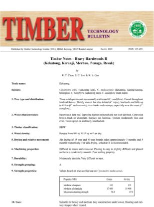 Picture of Timber Notes - Heavy Hardwoods II (Kekatong, Keranji, Merbau, Penaga, Resak)