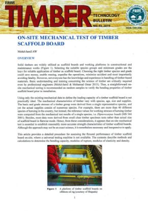 Picture of On-Site Mechanical Test of Timber Scaffold Board
