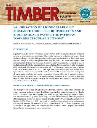 Picture of Valorisation of Lignocellulosic Biomass to Biofuels, Bioproducts and Biochemicals: Paving The Pathway Towards Circular Economy