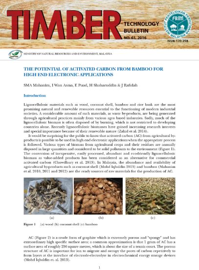 Picture of The Potential of Activated Carbon From Bamboo For High End Electronic Applications