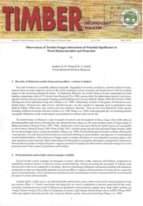Picture of Observations of Termite-Fungus Interactions of Potential Significance to Wood Biodeterioration and Protection