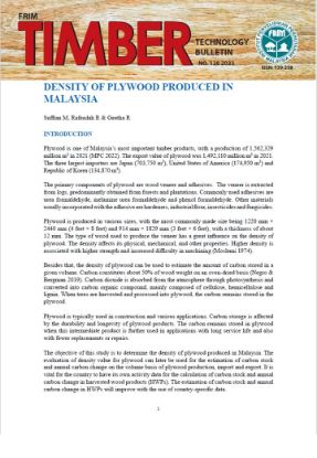 Picture of Density of Plywood Produced In Malaysia