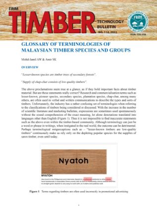 Picture of Glossary of Terminologies of Malaysian Timber Species and Groups
