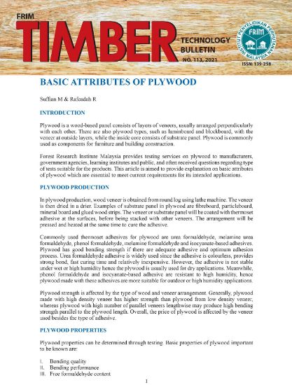 Picture of Basic Attributes of Plywood