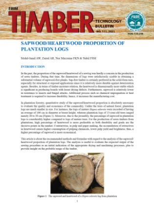 Picture of Sapwood/Heartwood Proportion of Plantation Logs