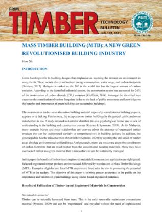 Picture of Mass Timber Building (MTB): A New Green Revolutionised Building Industry