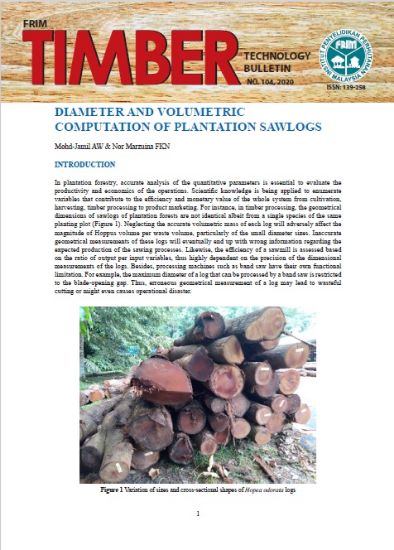 Picture of Diameter and Volumetric Computation of Plantation Sawlogs