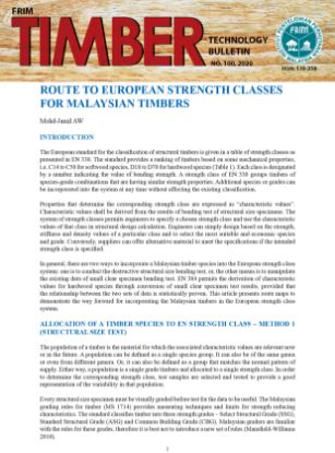 Picture of Route to European Strength Classes for Malaysian Timbers