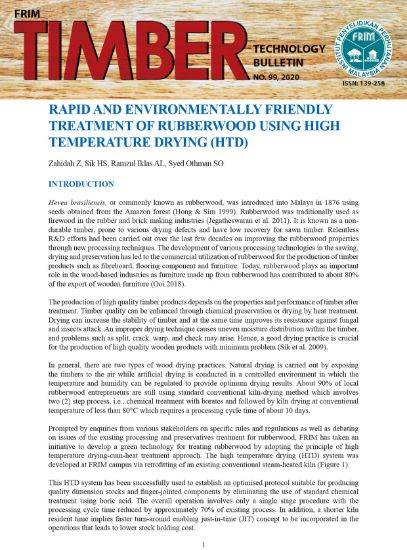Picture of Rapid and Environmentally Friendly Treatment of Rubberwood using High Temperature Drying (HTD)