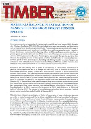 Picture of Materials Balance in Extraction of Nanocellulose from Forest Pioneer Species
