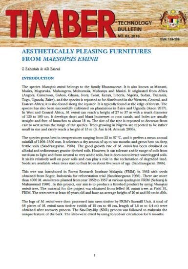 Picture of Aesthetically Pleasing Furnitures from Maesopsis Eminii