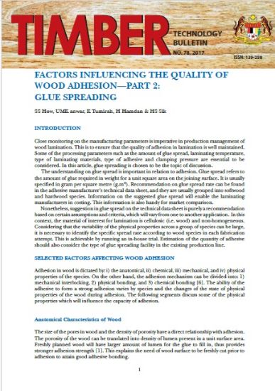 Picture of Factors Influencing The Quality of Wood Adhesion—Part 2: Glue Spreading