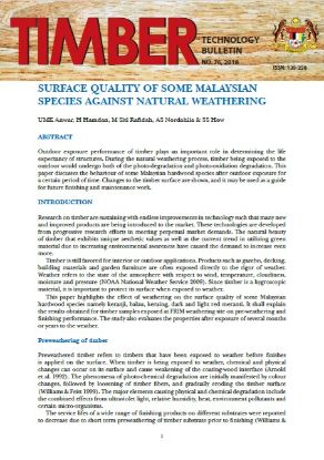 Picture of  Surface Quality of Some Malaysian Species Against Natural Weathering
