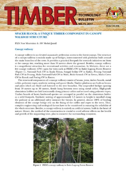 Picture of Spacer Block: A Unique Timber Component in Canopy Walkway Structure