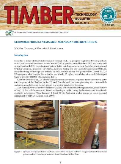 Picture of Scrimber from Sustainable Malaysian Bio-Resources