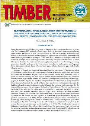 Picture of Identification of Selected Lesser Known Timber 13: Angsana/Sena (Pterocarpus sp.), Bayur (Pterospermum spp.), Bebuta (Excoecaria spp.) And Kekabu (Bombax spp.)