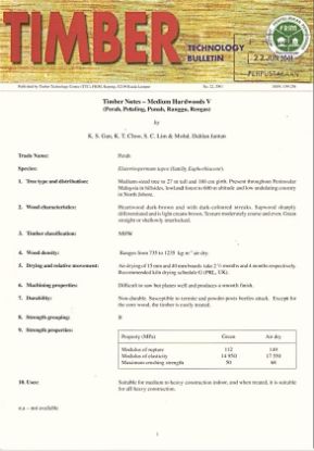 Picture of Timber Notes - Medium Hardwoods V (Perah, Petaling, Punah, Ranggu, Rengas)