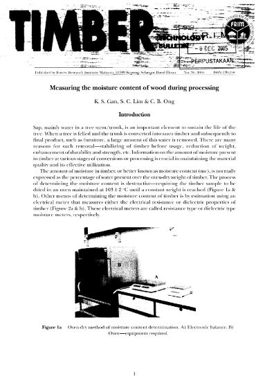 Picture of Measuring the moisture content of wood during processing