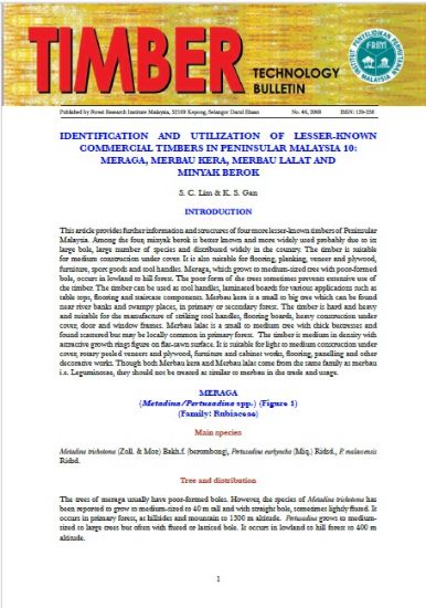 Picture of Identification  And  Utilization  Of  Lesser-Known Commercial Timbers In Peninsular Malaysia 10: Meraga, Merbau Kera, Merbau Lalat And Minyak Berok
