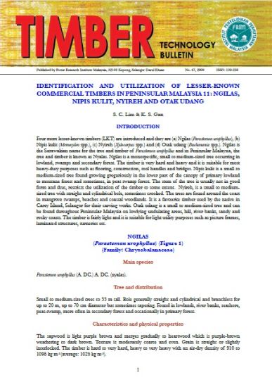 Picture of Identification And Utilization Of Lesser-Known Commercial Timbers In Peninsular Malaysia 11: Ngilas, Nipis Kulit, Nyireh And Otak Udang